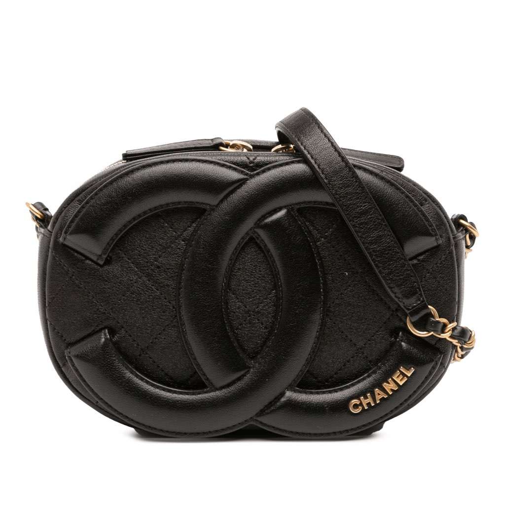 Chanel CC Quilted Lambskin Coco Midnight Camera Bag