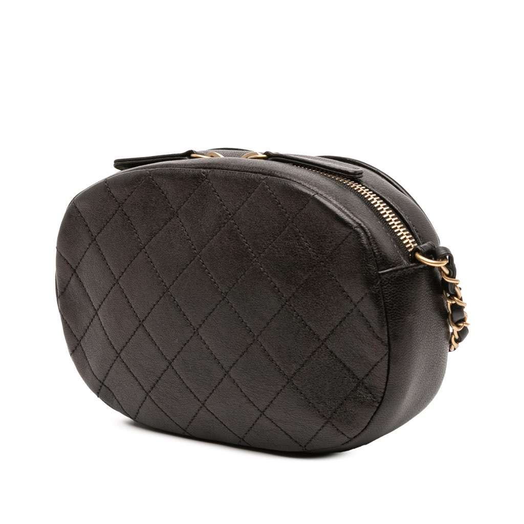 Chanel CC Quilted Lambskin Coco Midnight Camera Bag - Back view