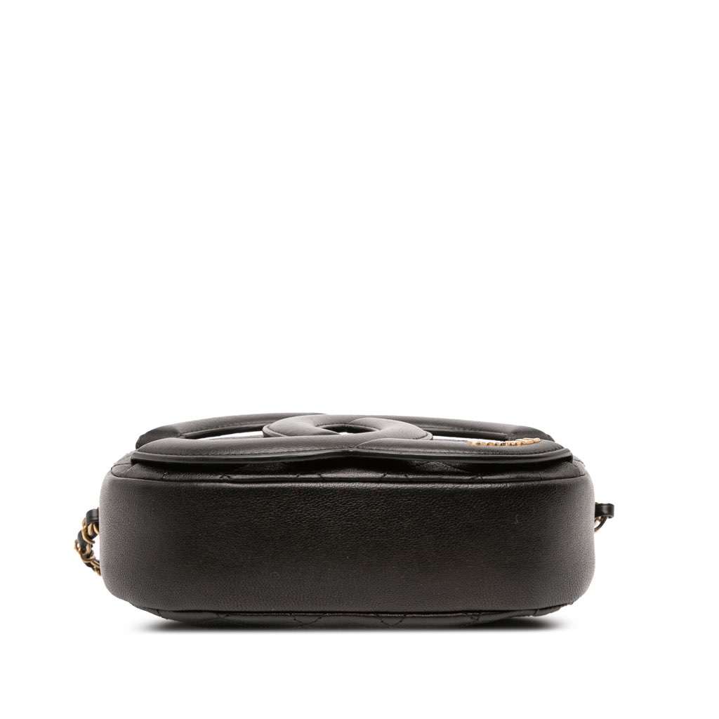 Chanel CC Quilted Lambskin Coco Midnight Camera Bag - Image 6