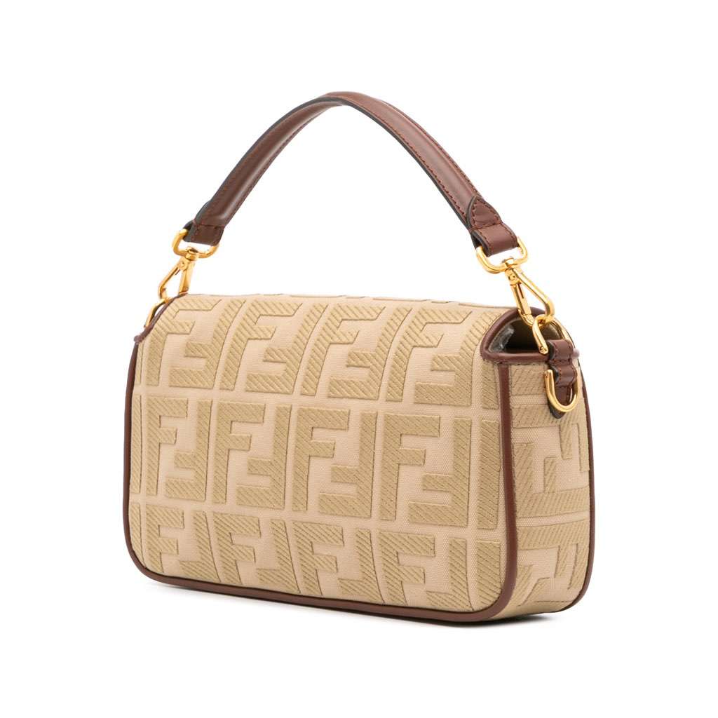 Fendi Zucca Embroidered Canvas Baguette Satchel - 2