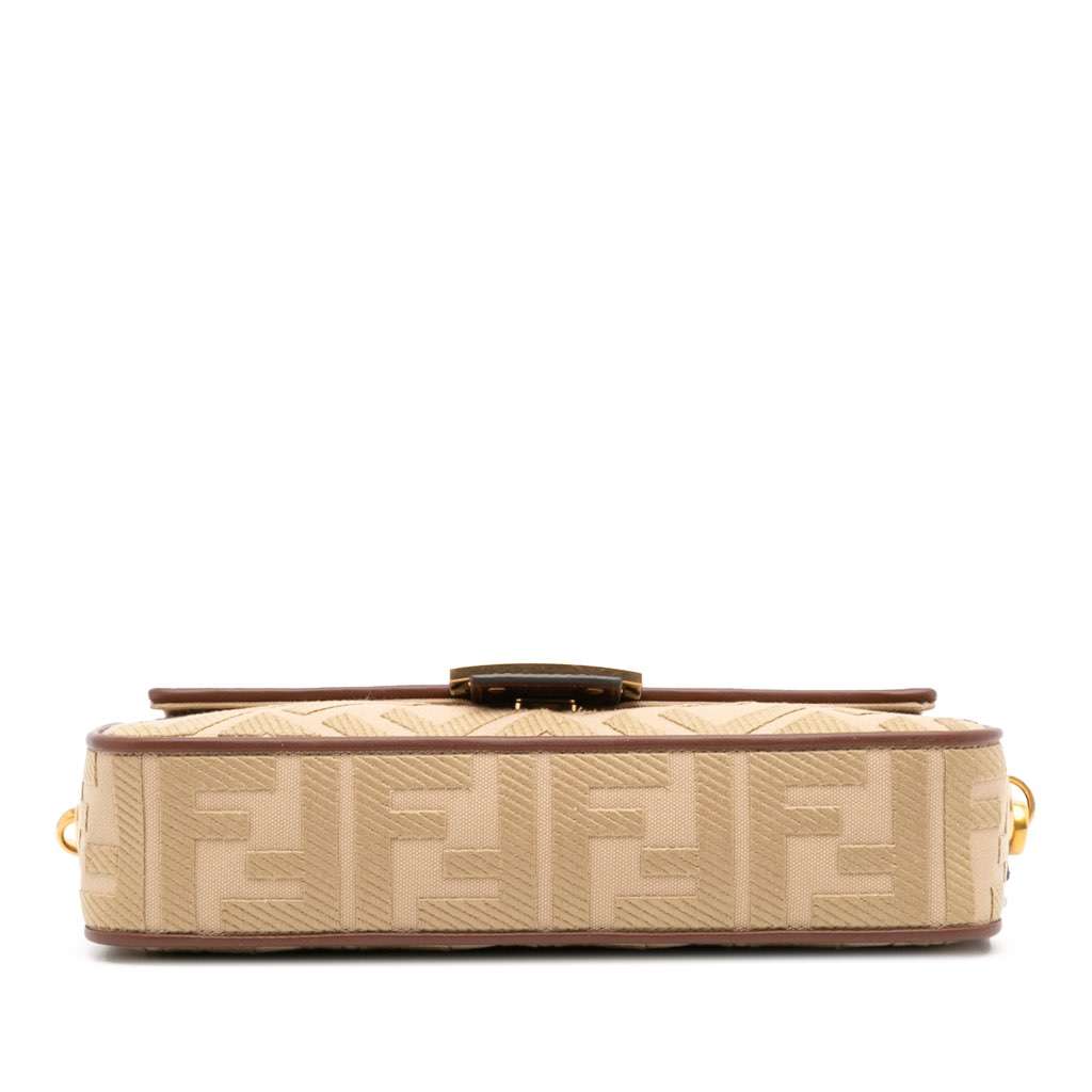 Fendi Zucca Embroidered Canvas Baguette Satchel - 3