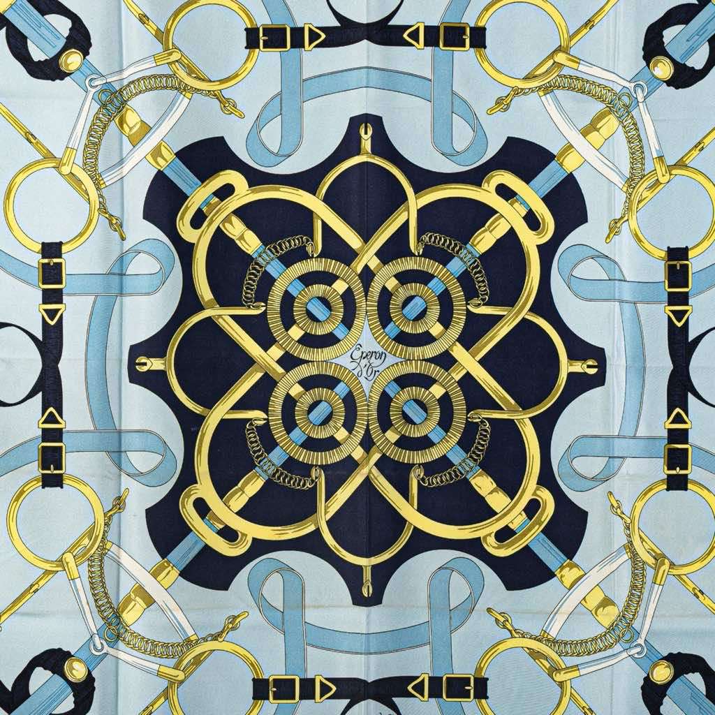 Hermès Eperon D'Or Silk Scarf - Back view