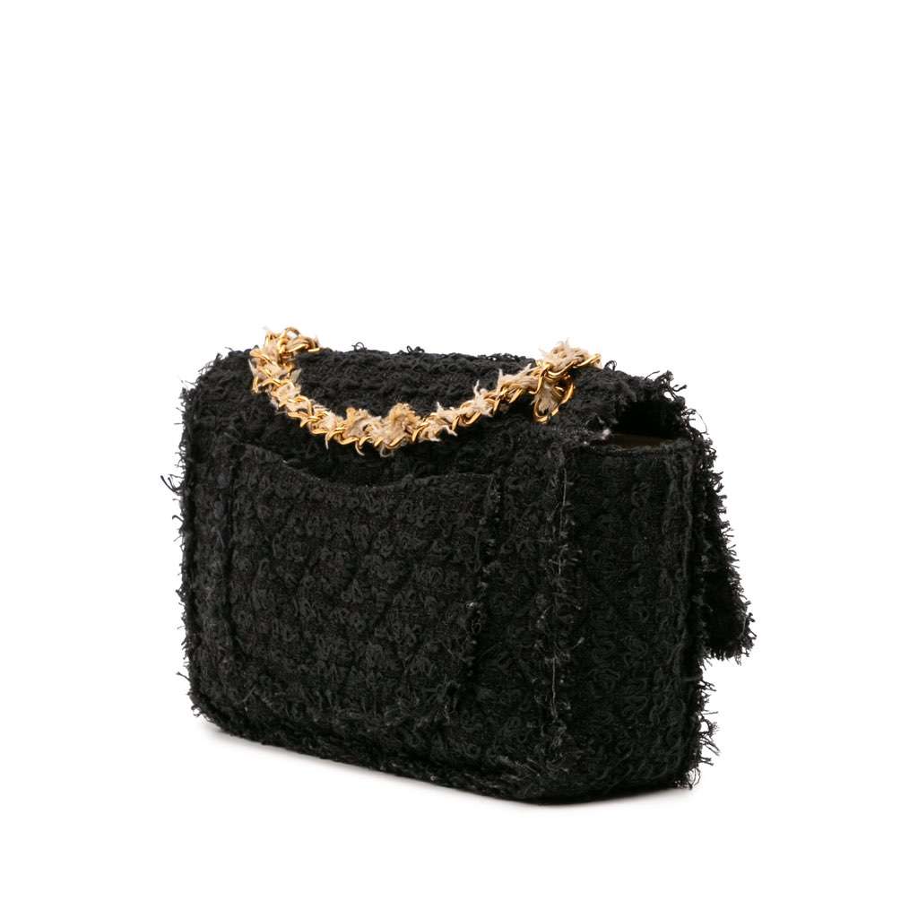 Chanel Medium Classic Tweed Single Flap - Back view