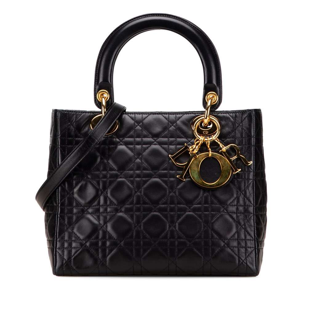 Dior Medium Lambskin Cannage Lady Dior