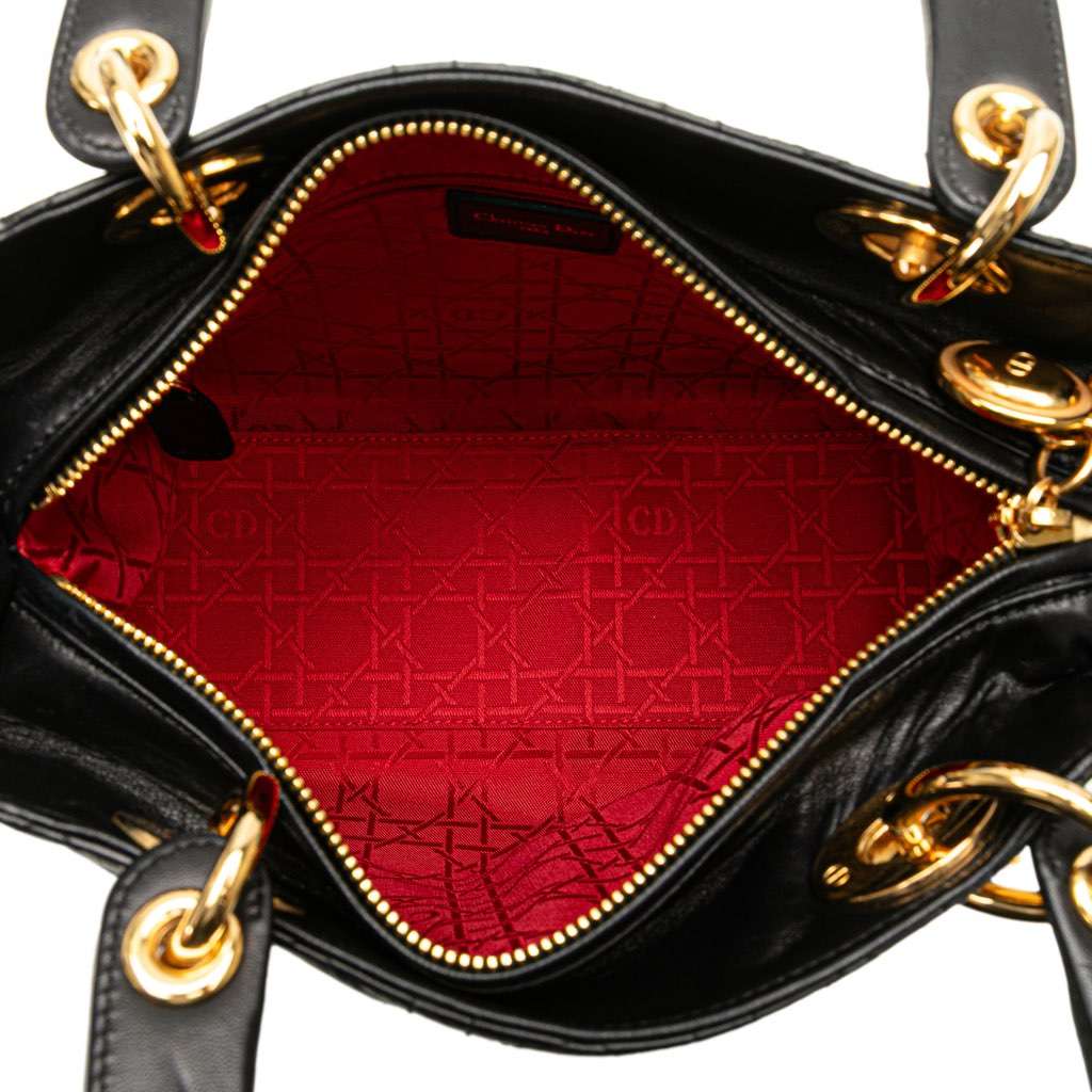 Dior Medium Lambskin Cannage Lady Dior - 4