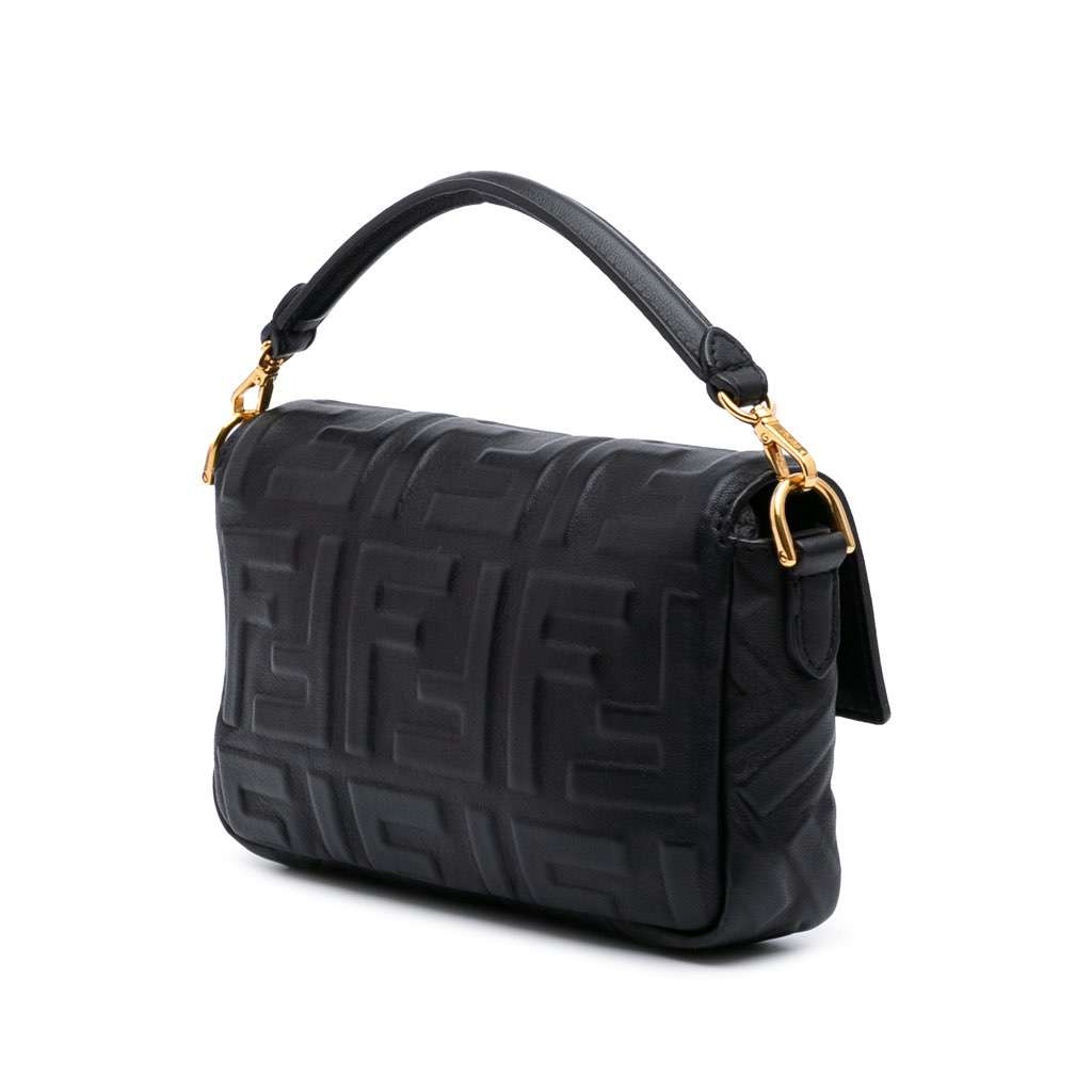 Fendi Mini Zucca Embossed Leather Baguette Satchel - 2