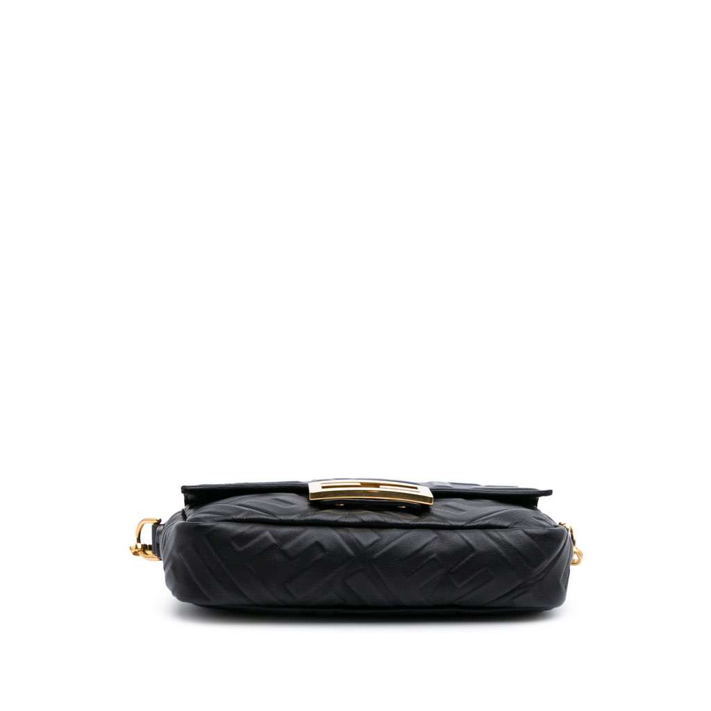 Fendi Mini Zucca Embossed Leather Baguette Satchel - 3