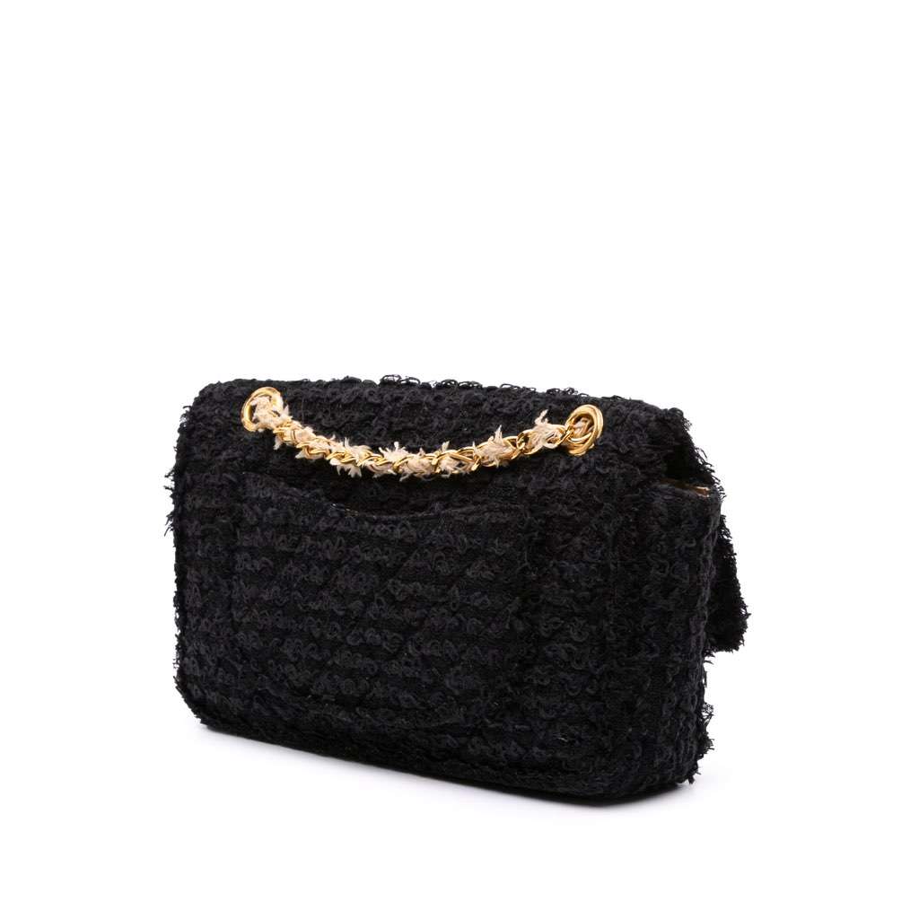 Chanel Medium Classic Tweed Single Flap - Back view