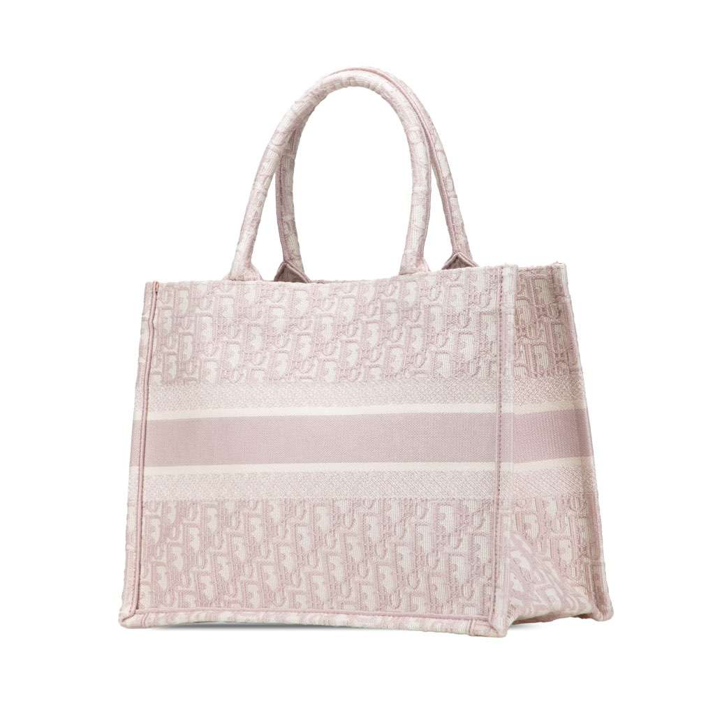 Dior Medium Oblique Embroidered Canvas Book Tote - Back view
