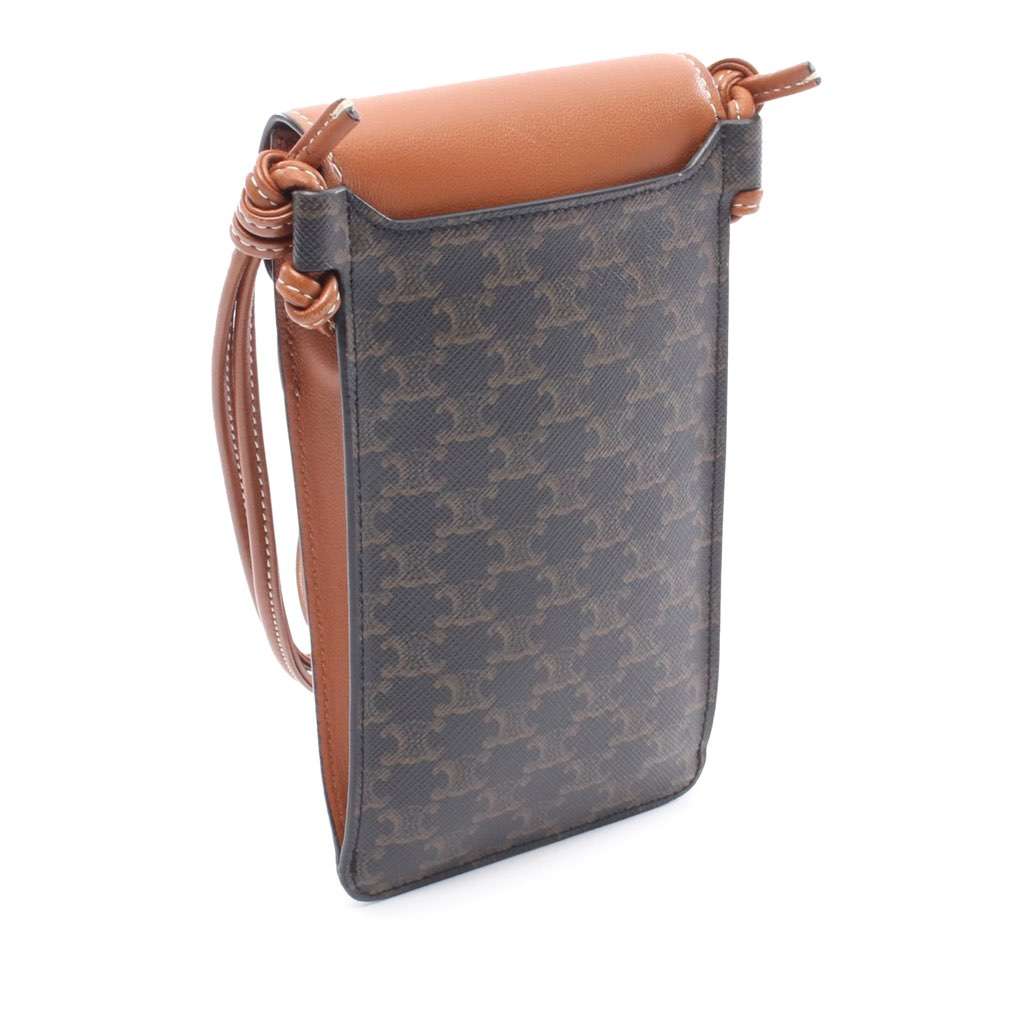 Celine Triomphe Coated Canvas Phone Pouch Flap Crossbody - 2