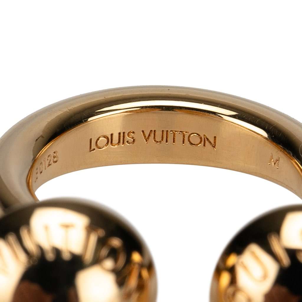 Louis Vuitton Gold Plated Studs Interchangeable Studdy Cocktail Ring - 4