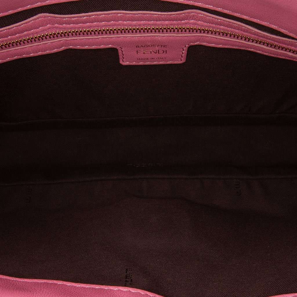 Fendi Zucca Embossed Leather Baguette Satchel - 4