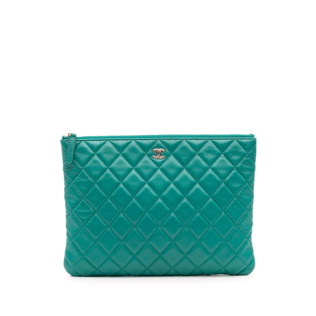 Chanel Medium Quilted Lambskin O Case Clutch
