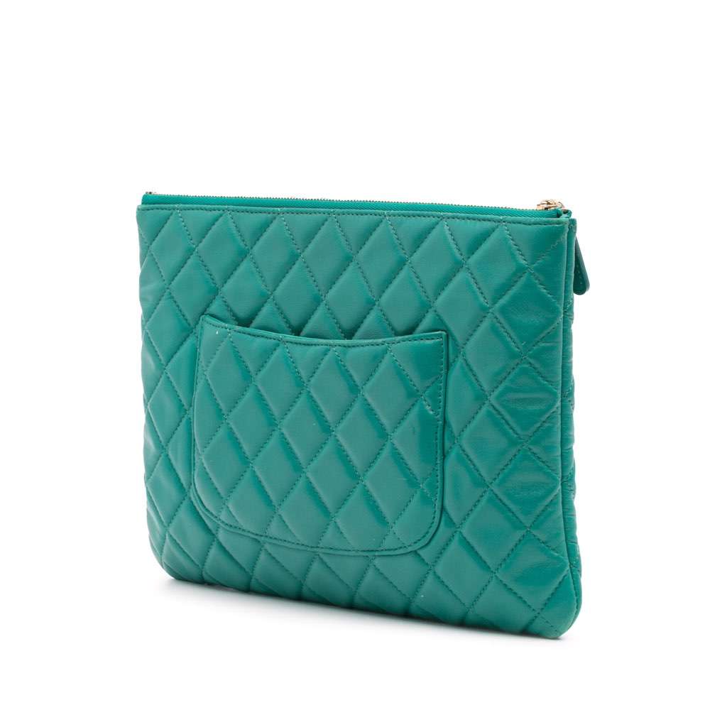 Chanel Medium Quilted Lambskin O Case Clutch - Back view
