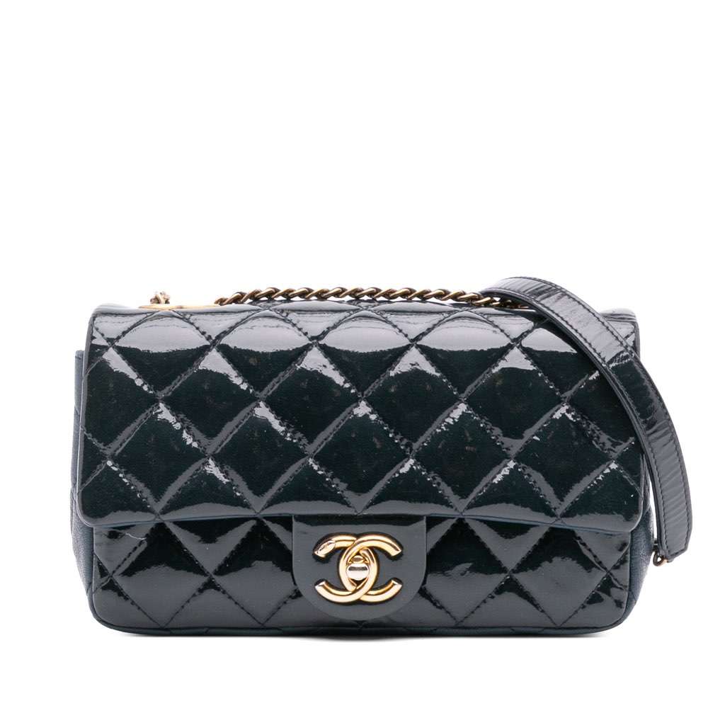 Chanel Paris-Salzburg Small Patent and Goatskin CC Eyelet Flap