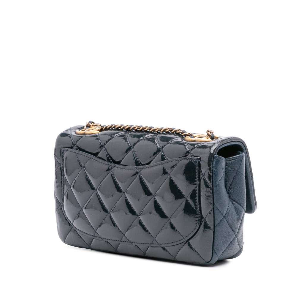 Chanel Paris-Salzburg Small Patent and Goatskin CC Eyelet Flap - Back view