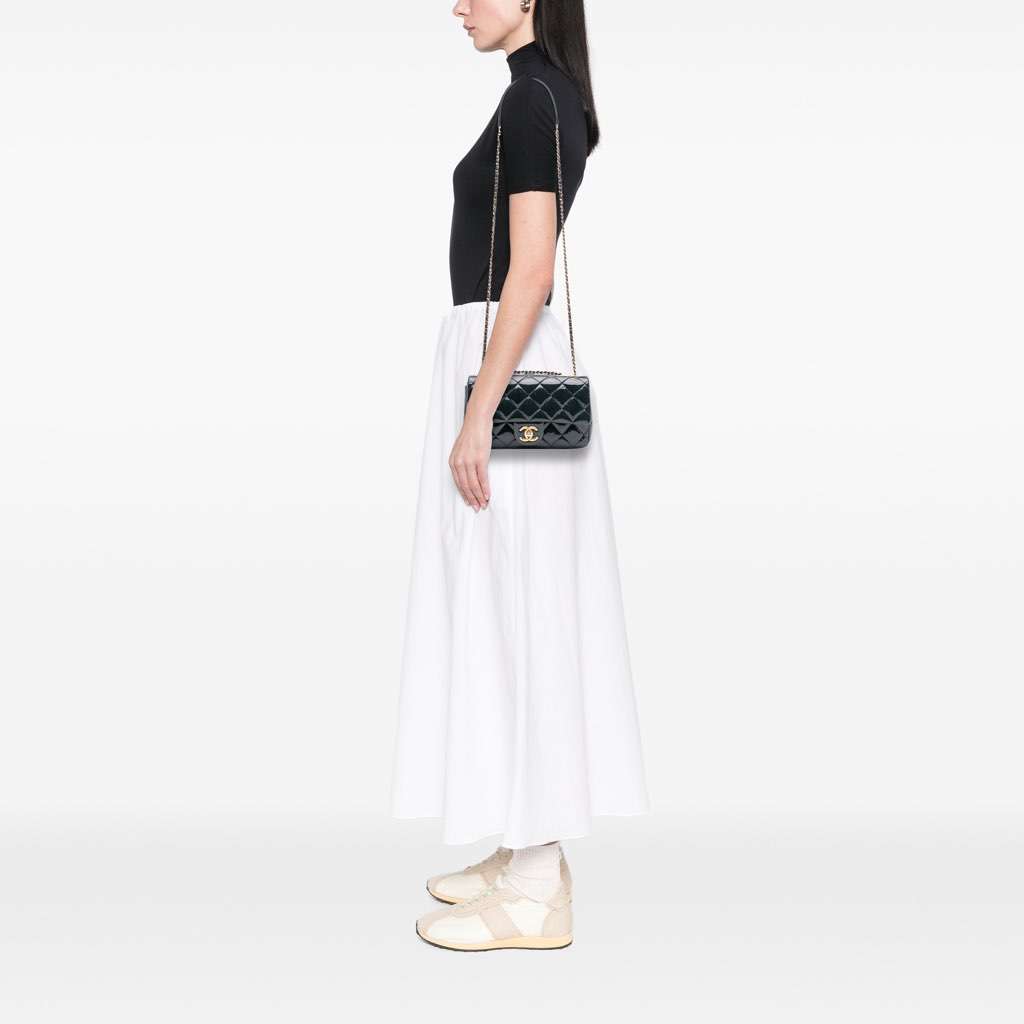 Chanel Paris-Salzburg Small Patent and Goatskin CC Eyelet Flap - Image 16