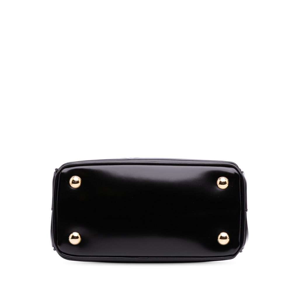 Prada Mini Brushed Leather Floral Print Galleria Double Zip Satchel - 3