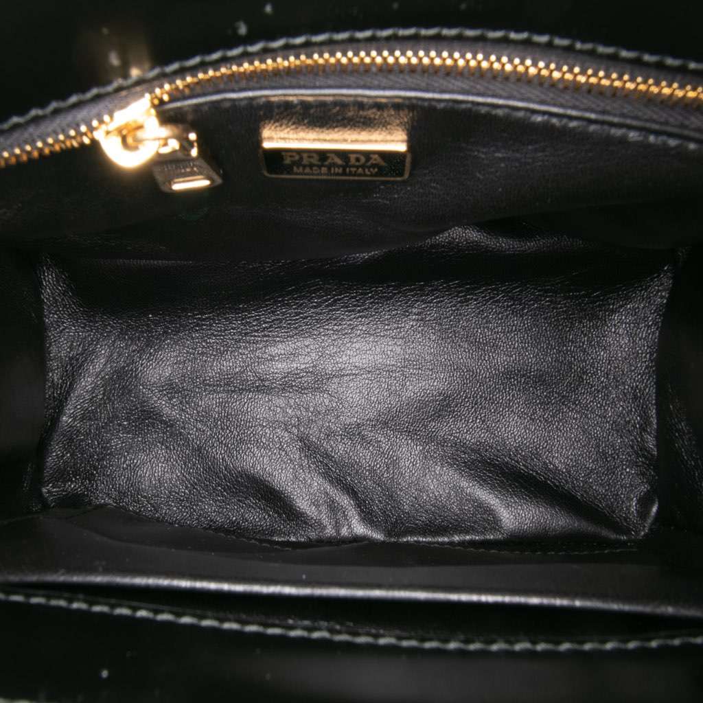 Prada Mini Brushed Leather Floral Print Galleria Double Zip Satchel - 4