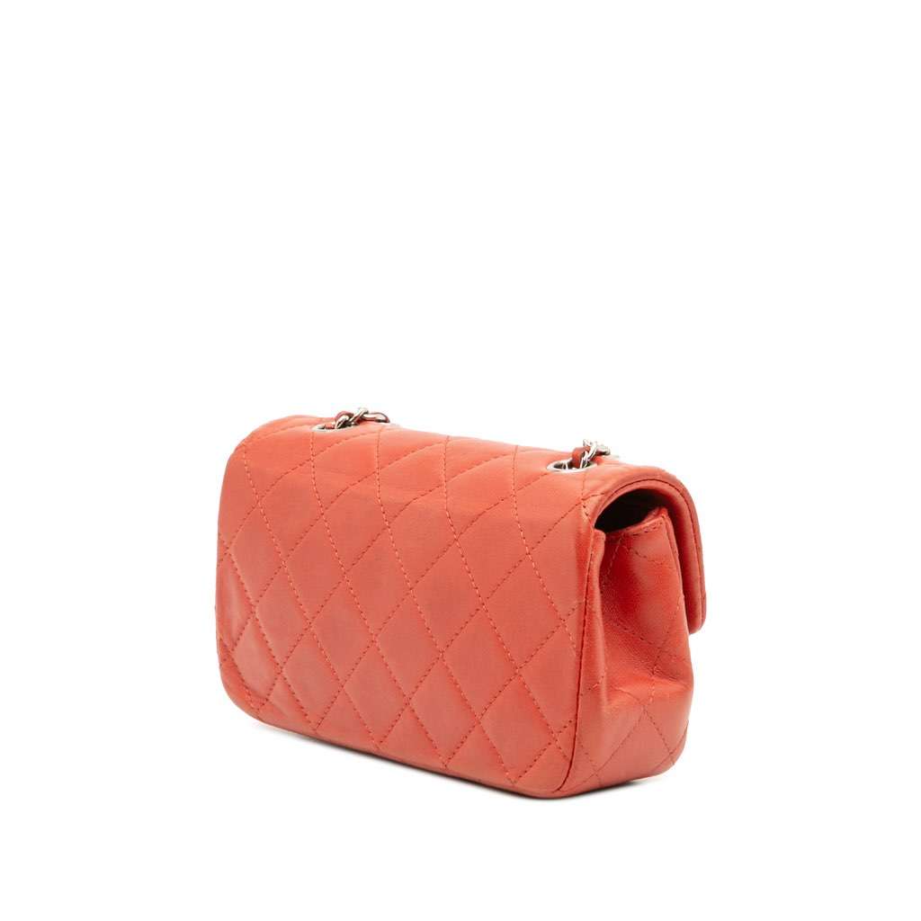 Chanel Extra Mini Rectangular Classic Lambskin Single Flap - Back view