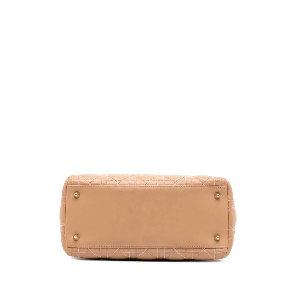Dior Medium Lambskin Cannage Contrast Stitch Lady Dior - Image 6