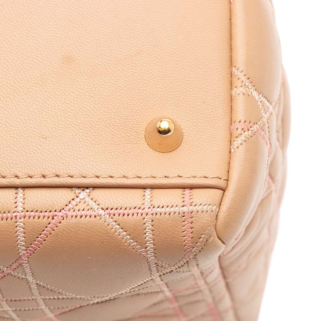 Dior Medium Lambskin Cannage Contrast Stitch Lady Dior - Image 10