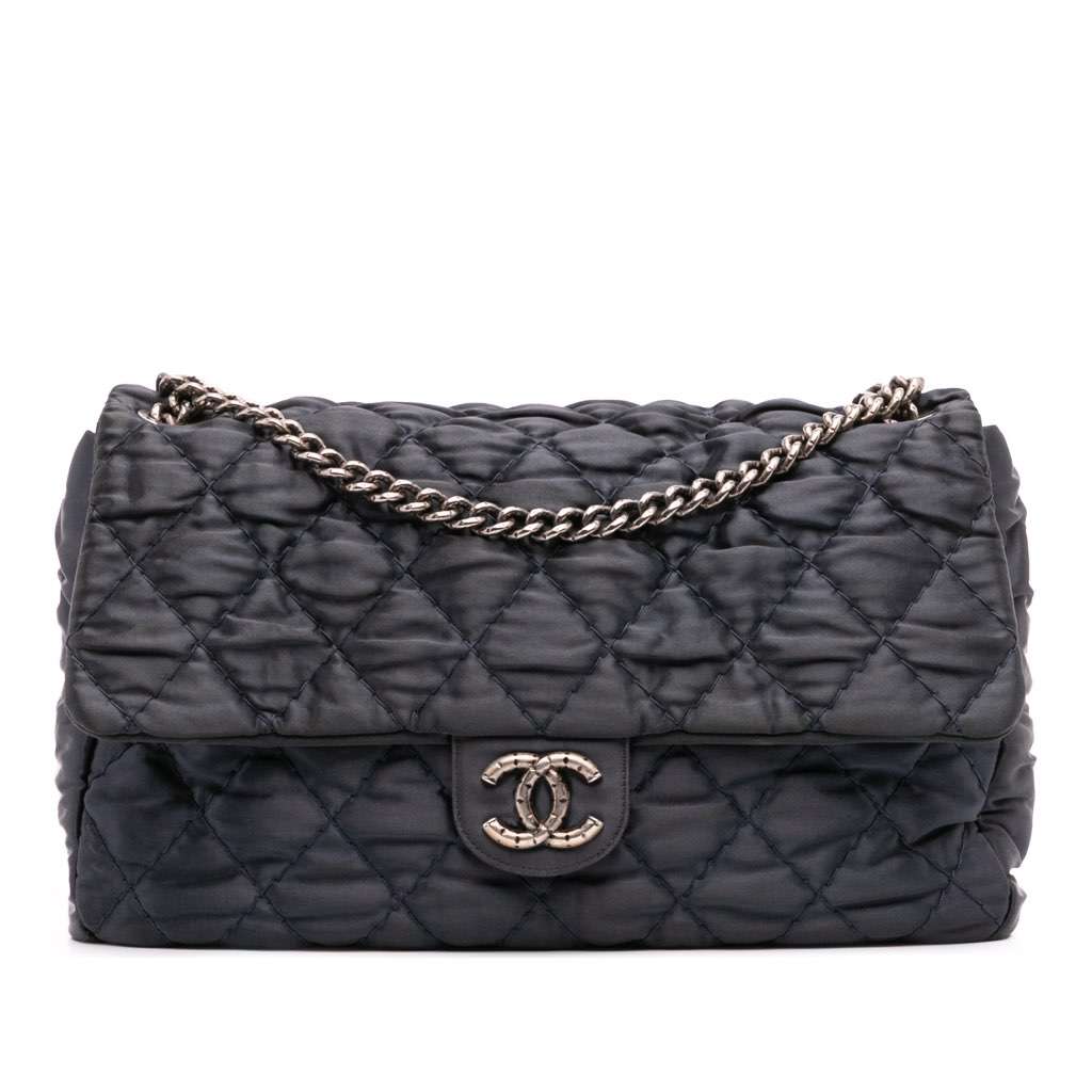 Chanel Extra Large CC Quilted Satin Single Flap