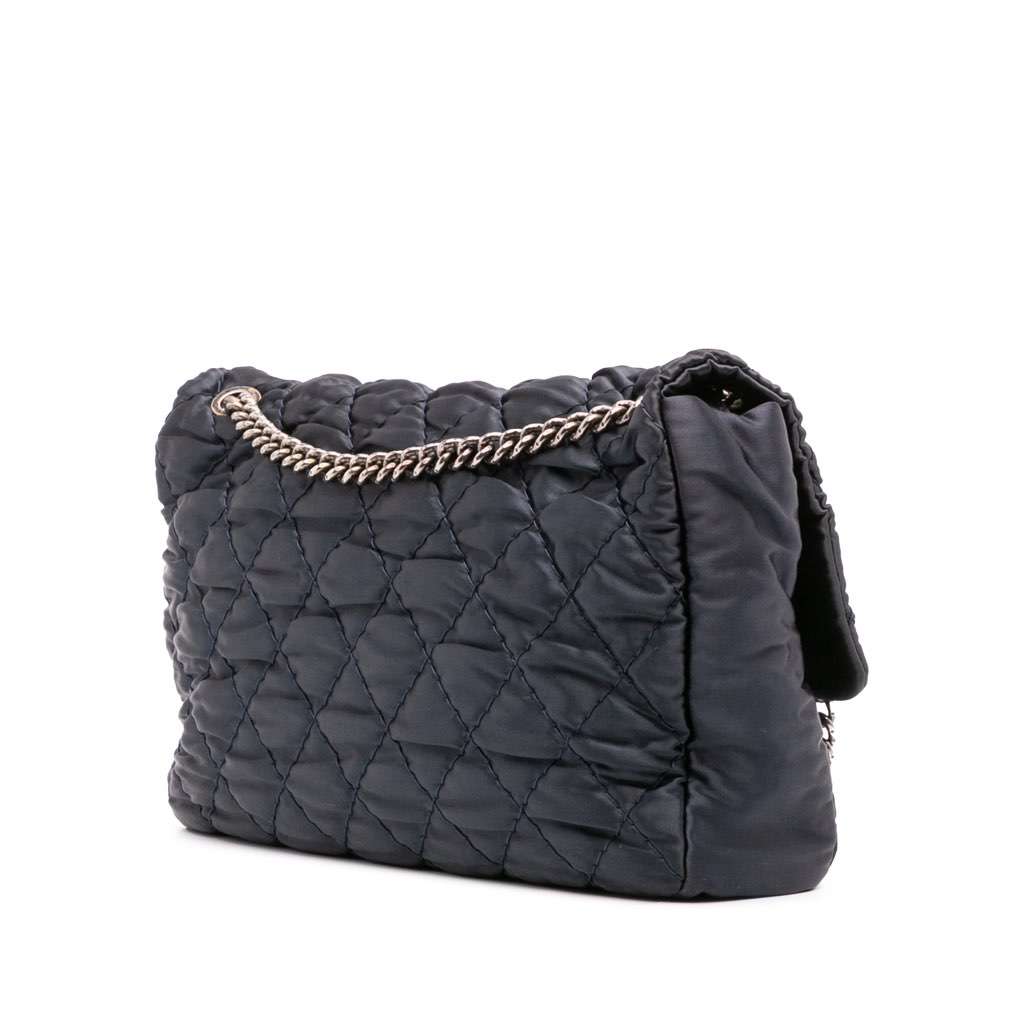 Chanel Extra Large CC Quilted Satin Single Flap - Back view