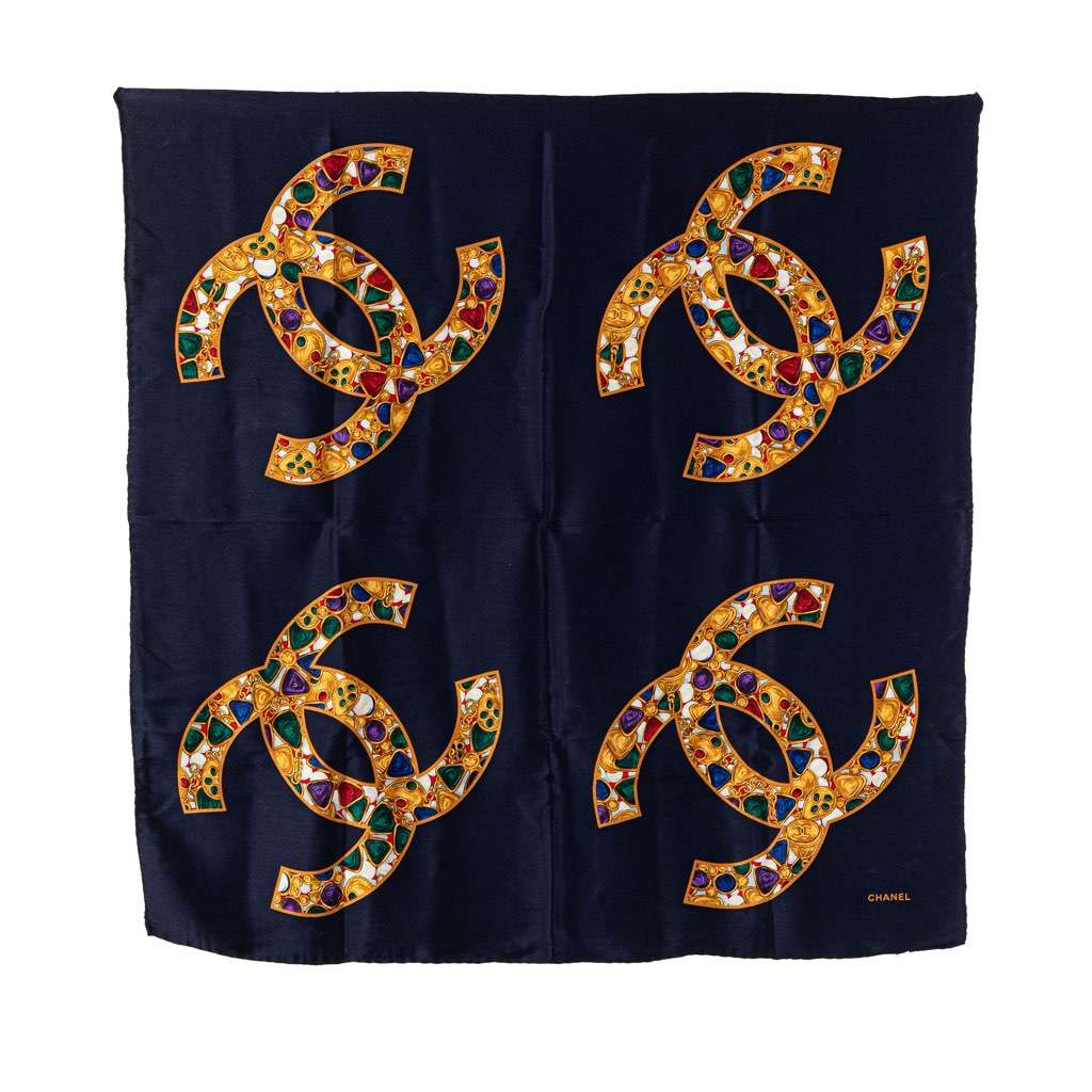 Chanel CC Gripoix Silk Scarf