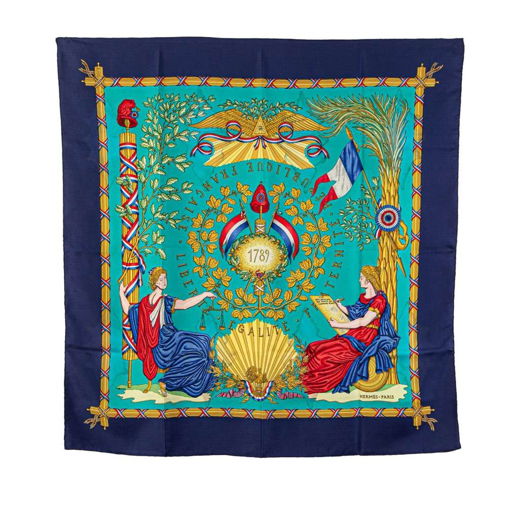 Hermès Republique Francaise Liberte Egalite Fraternite 1789 Silk Scarf