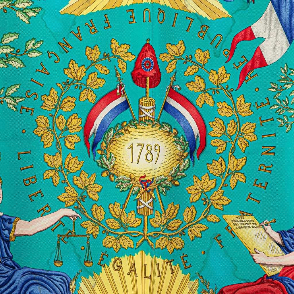 Hermès Republique Francaise Liberte Egalite Fraternite 1789 Silk Scarf - Detail 1