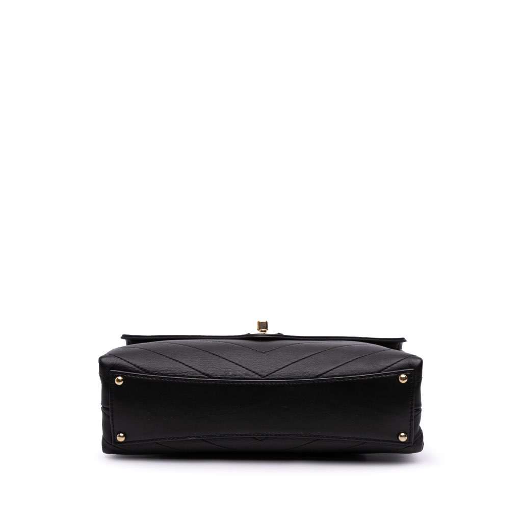 Chanel Small Chevron Calfskin Stitched Coco Flap - Image 6