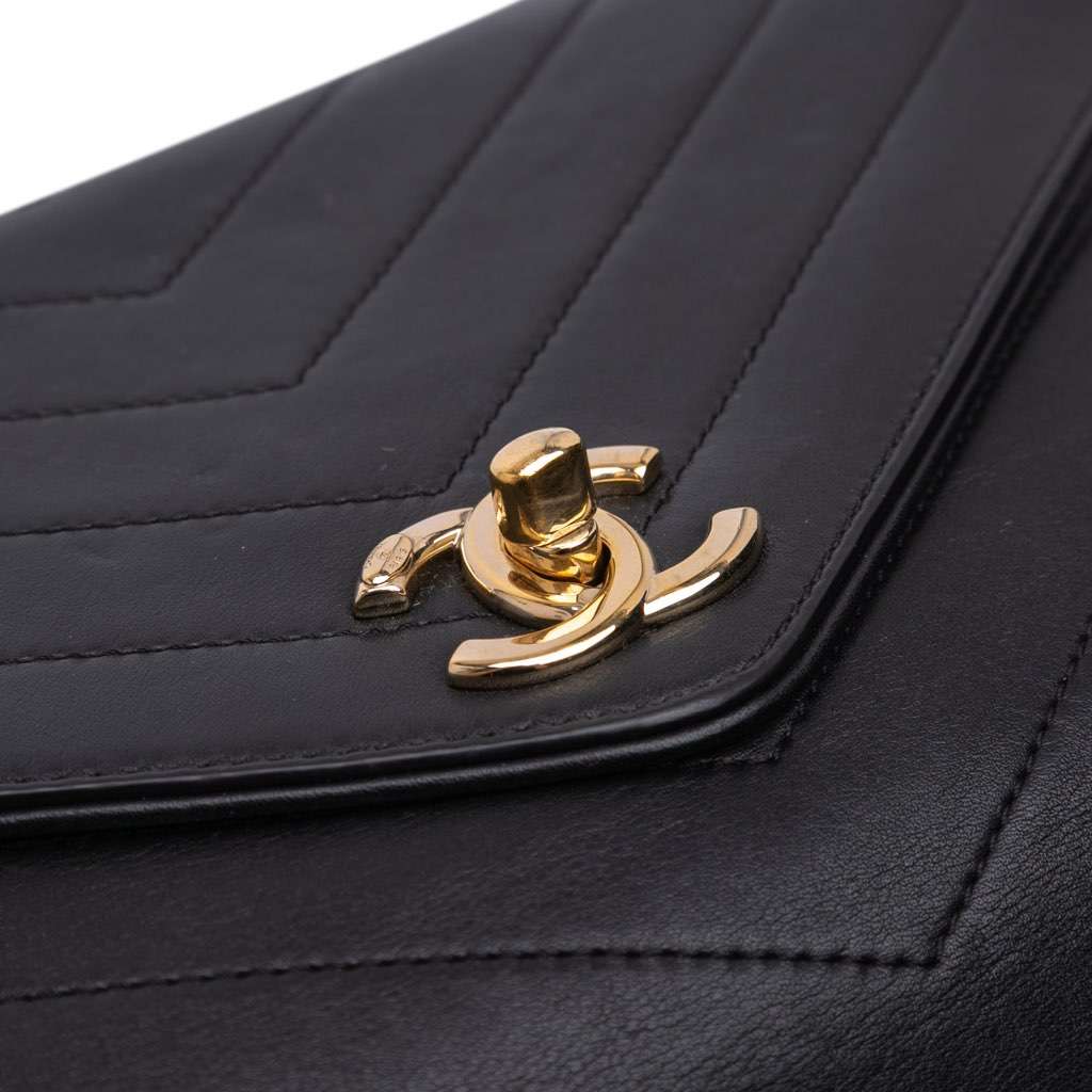 Chanel Small Chevron Calfskin Stitched Coco Flap - Image 10