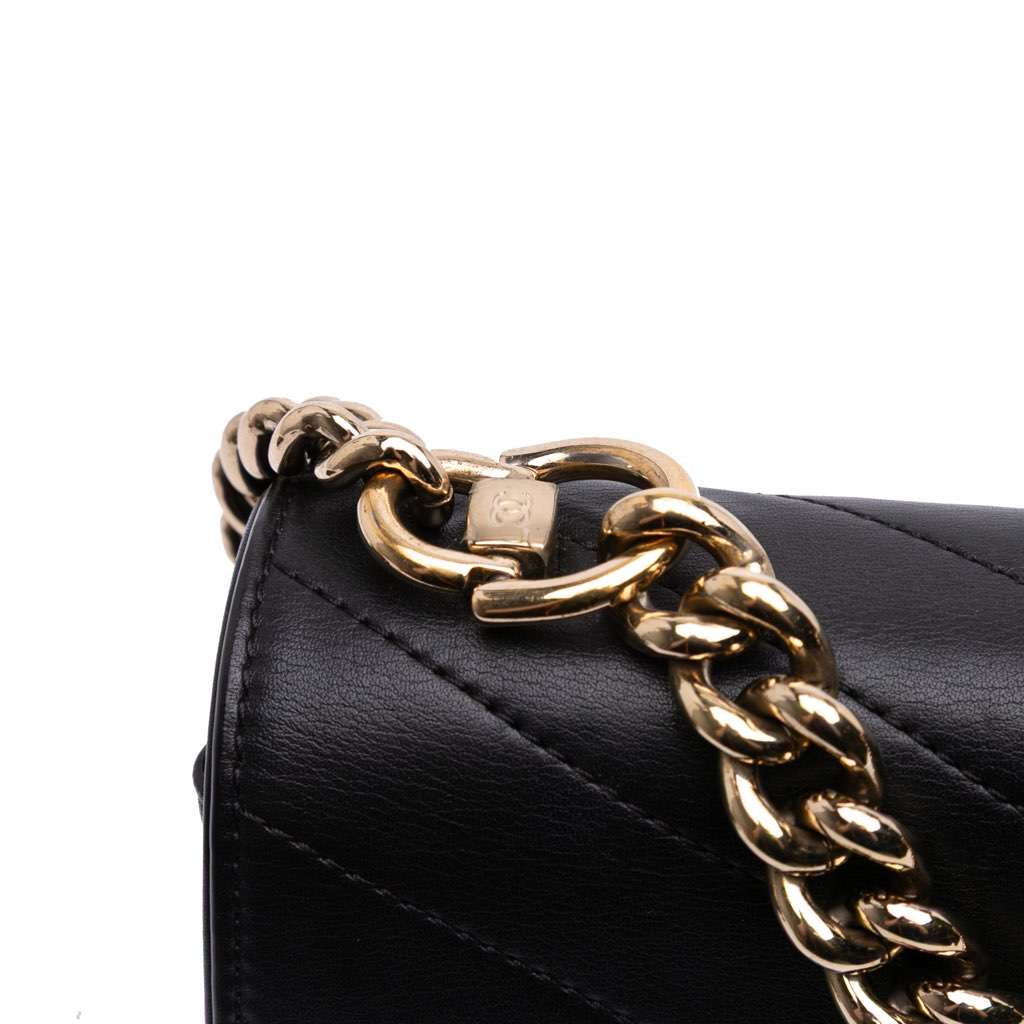 Chanel Small Chevron Calfskin Stitched Coco Flap - Image 11