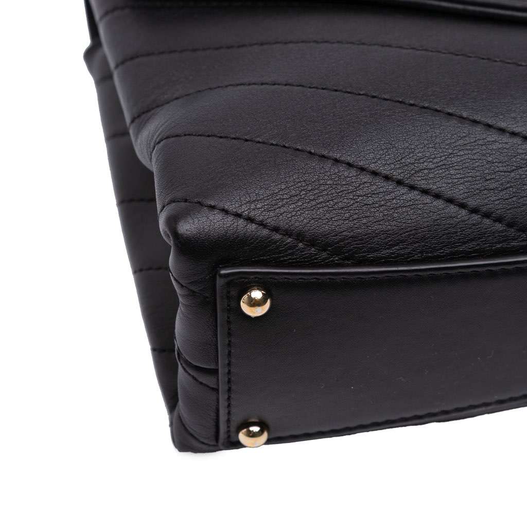 Chanel Small Chevron Calfskin Stitched Coco Flap - Image 12