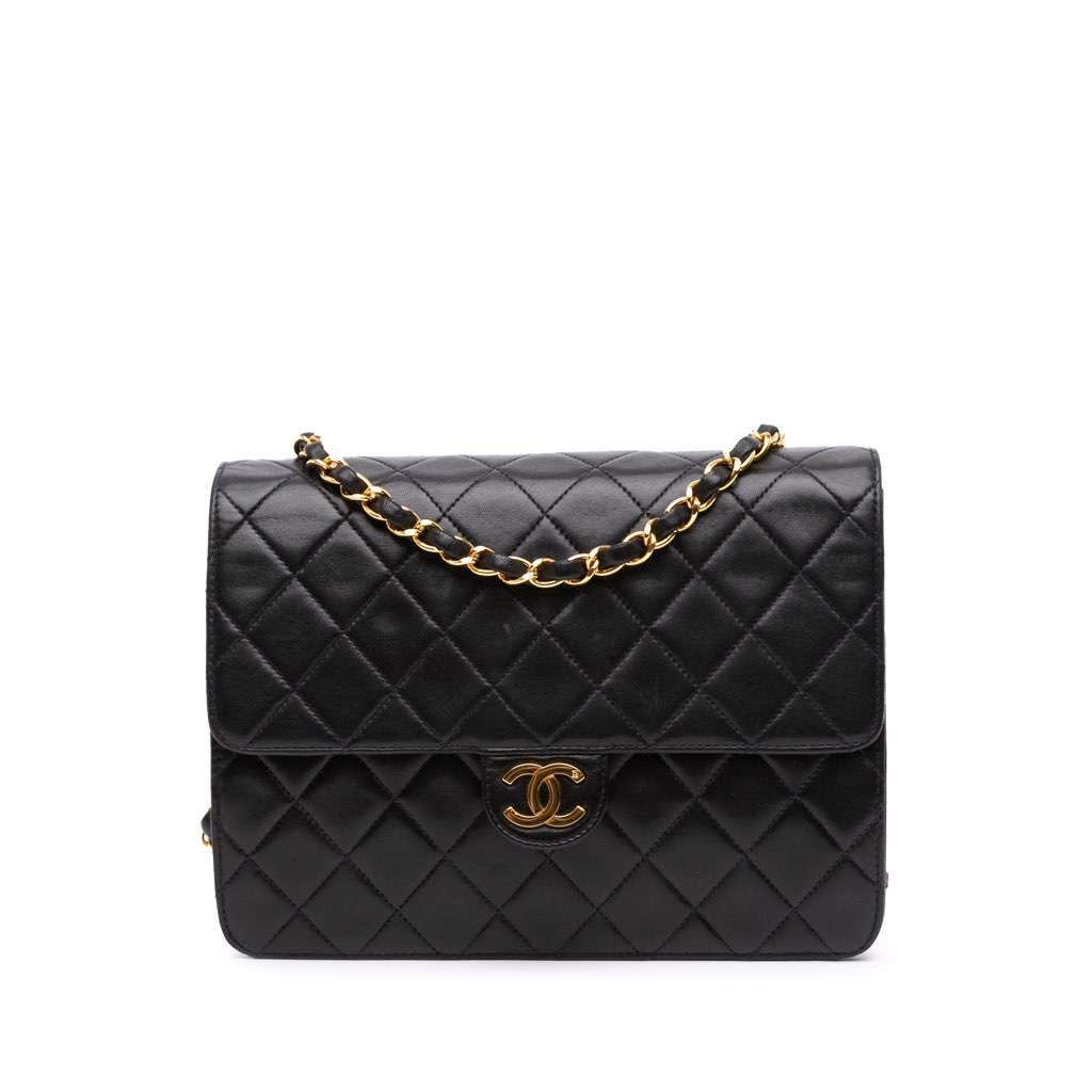 Chanel Small CC Quilted Lambskin Half Single Flap