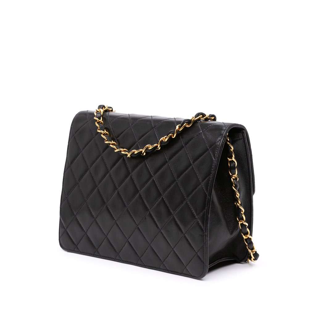 Chanel Small CC Quilted Lambskin Half Single Flap - Back view
