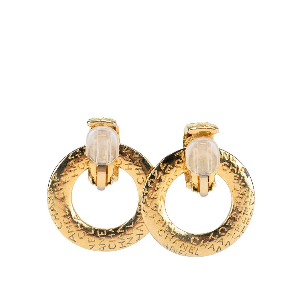Chanel Gold Plated Door Knocker Clip On Earrings - 2