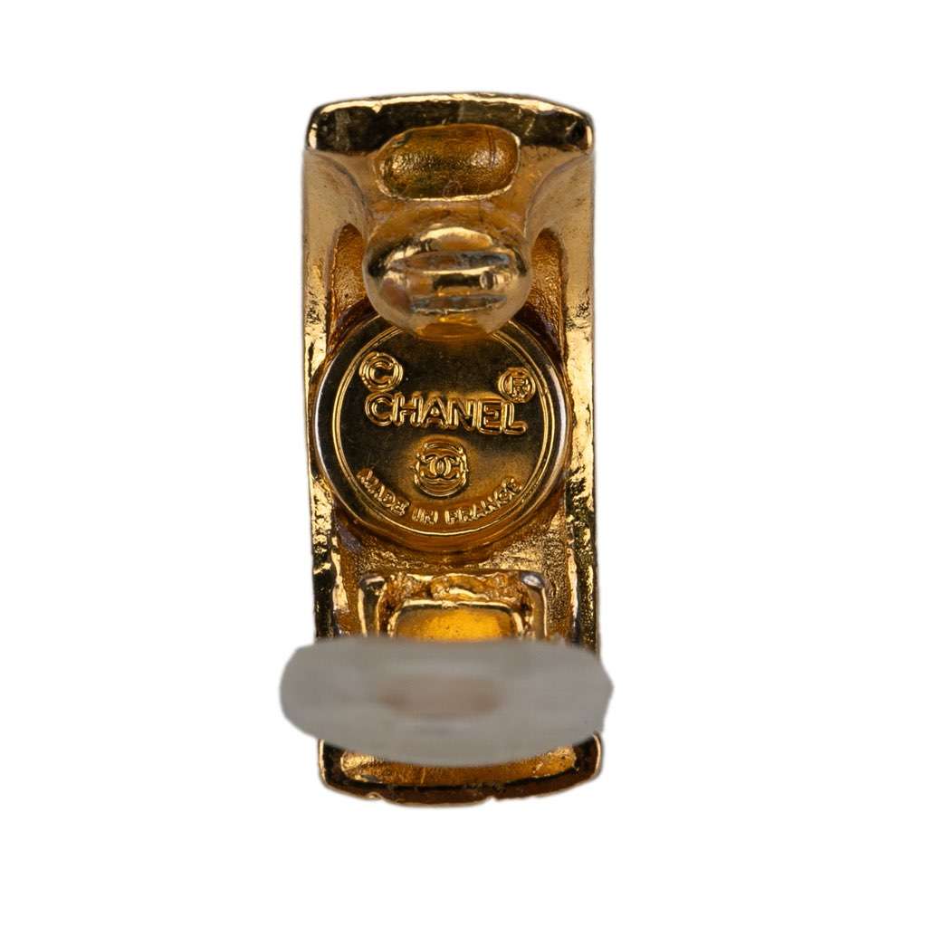 Chanel Gold Plated Door Knocker Clip On Earrings - 3