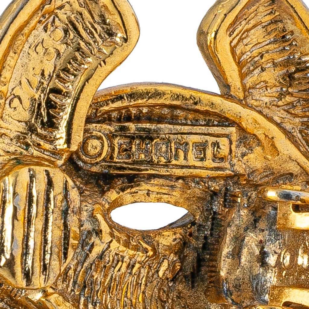 Chanel Gold Plated CC Quilted Clip on Earrings - Image 6