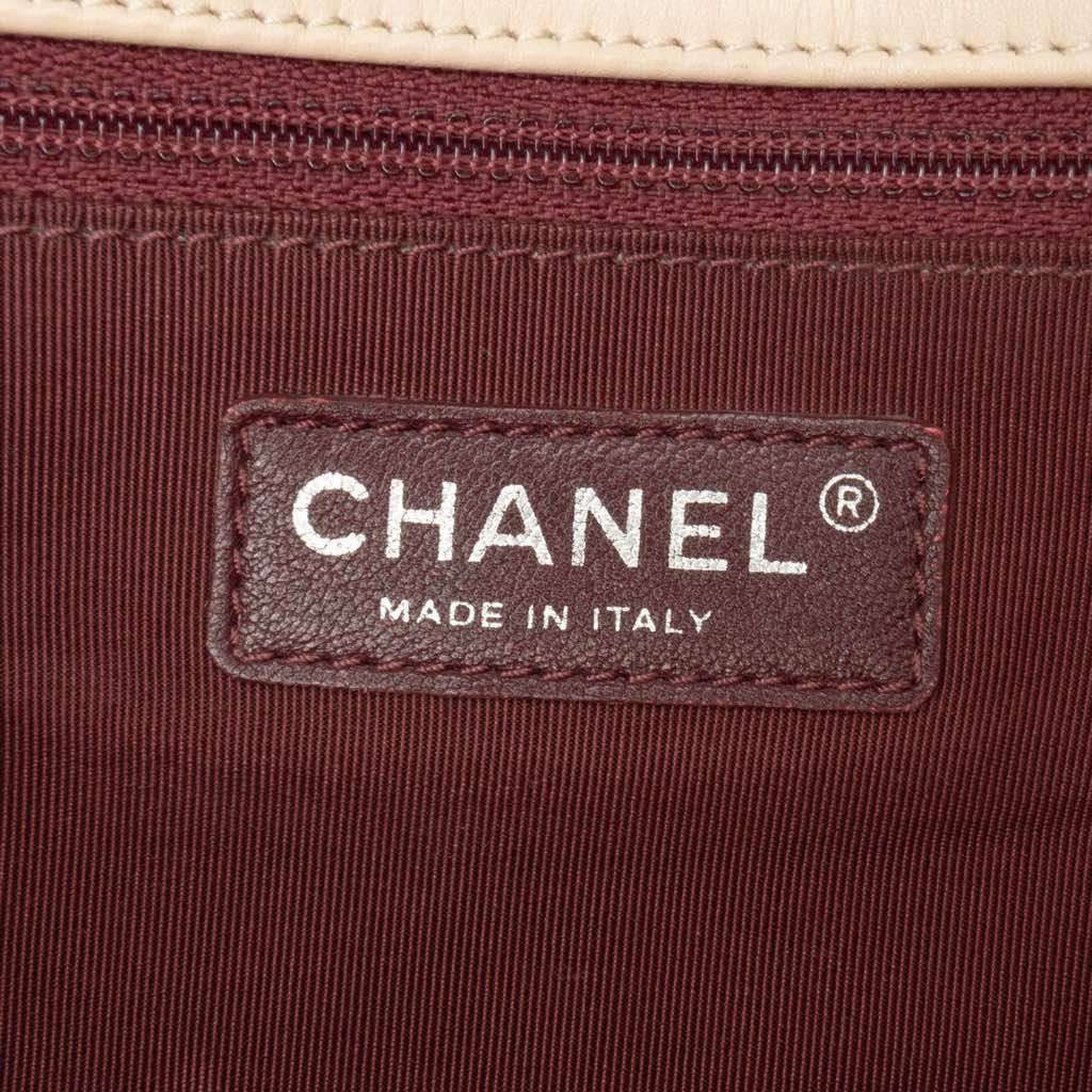 Chanel CC Bicolor Quilted Calfskin and Caviar Single Flap - Side view