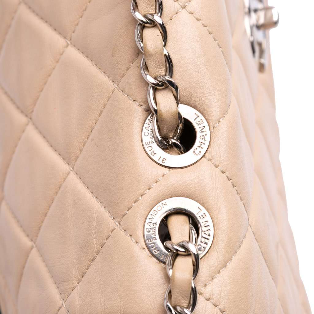 Chanel CC Bicolor Quilted Calfskin and Caviar Single Flap - Image 11