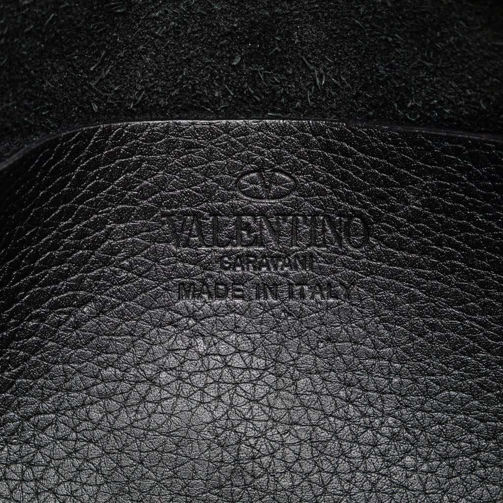 Valentino Pebbled Calfskin Rockstud Double Zip Chain Pouch - 5