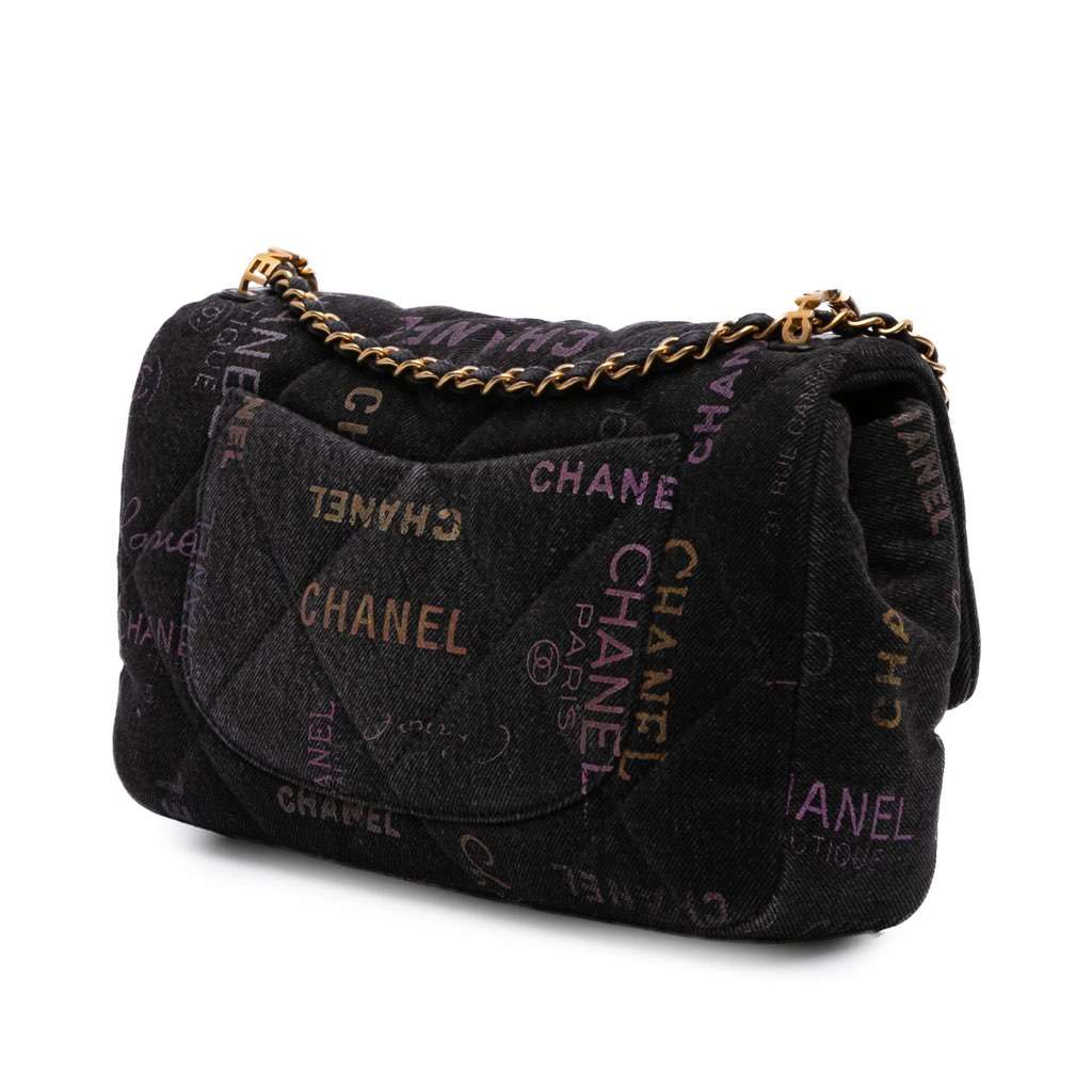 Chanel Medium Quilted Denim Mood Flap - Back view