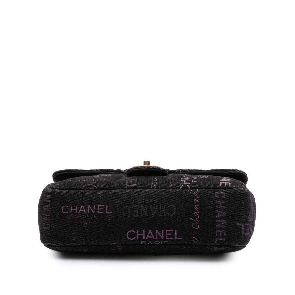 Chanel Medium Quilted Denim Mood Flap - Image 6