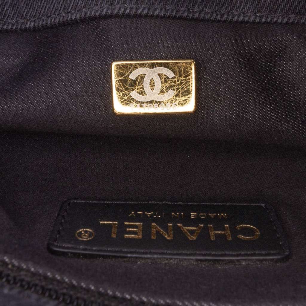 Chanel Medium Quilted Denim Mood Flap - Side view