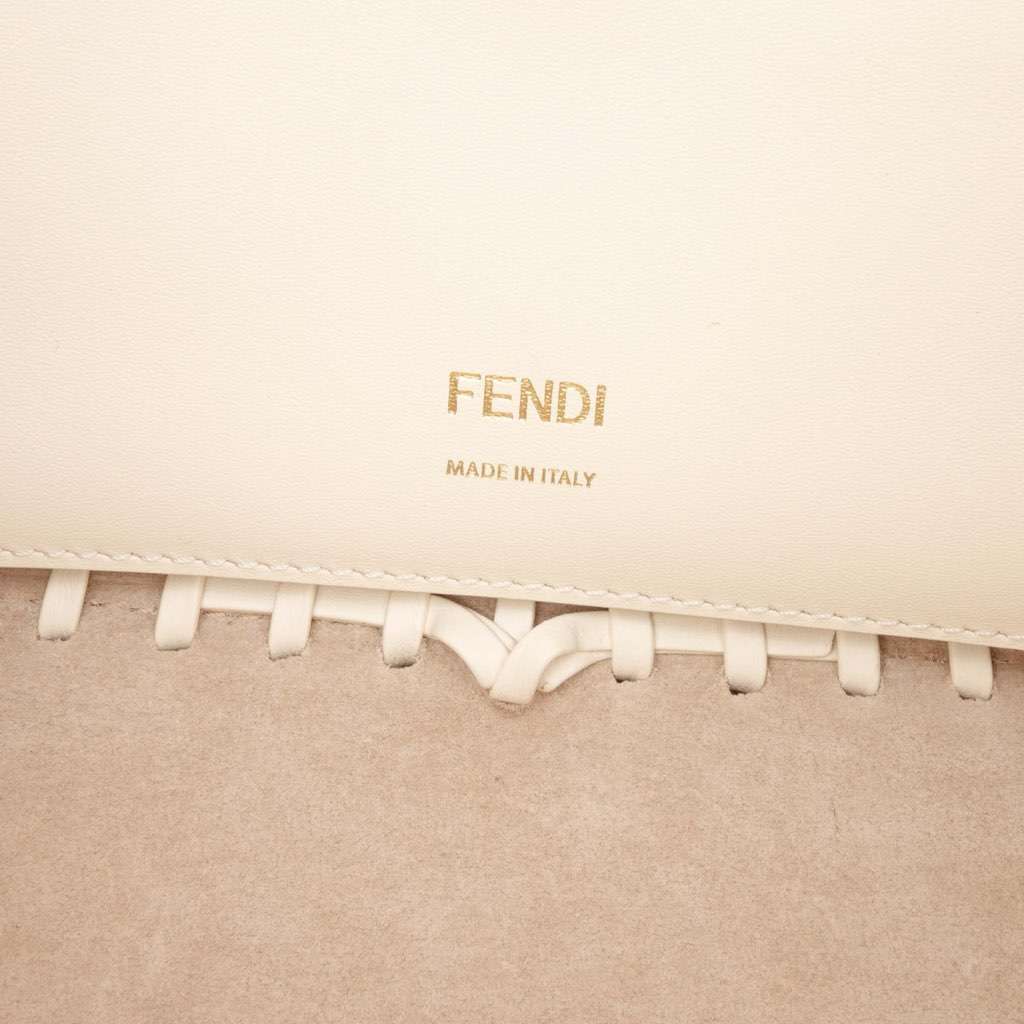 Fendi Woven Calfskin Vitello King Ceylon Baguette Satchel - Side view