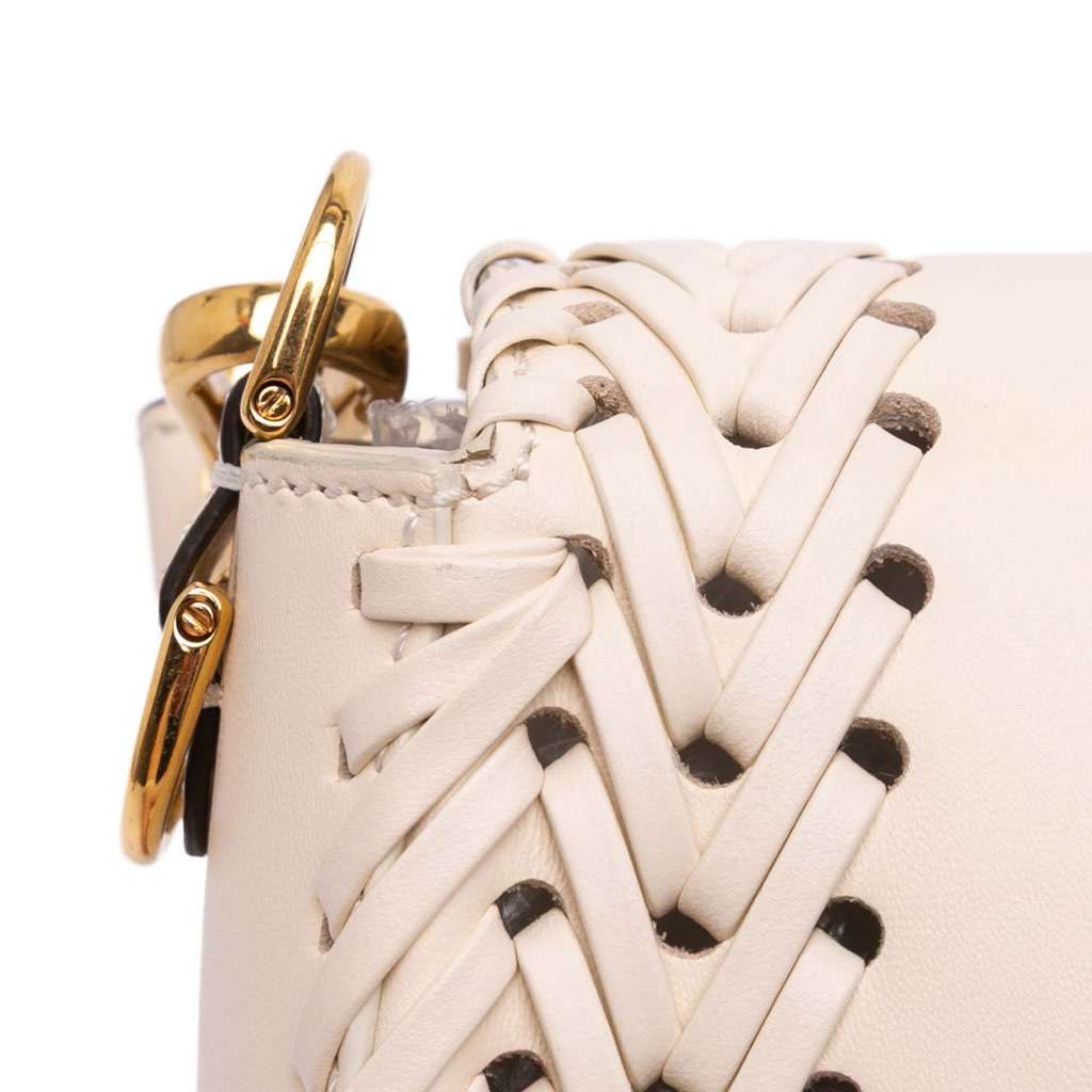 Fendi Woven Calfskin Vitello King Ceylon Baguette Satchel - Image 12