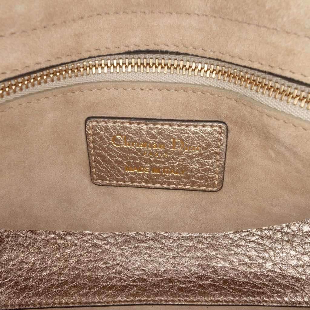 Dior Small Metallic Grained Calfskin Cannage Supple Lady Dior - Side view