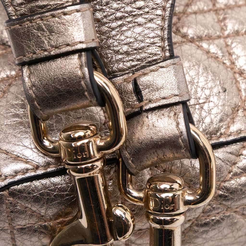 Dior Small Metallic Grained Calfskin Cannage Supple Lady Dior - Image 11